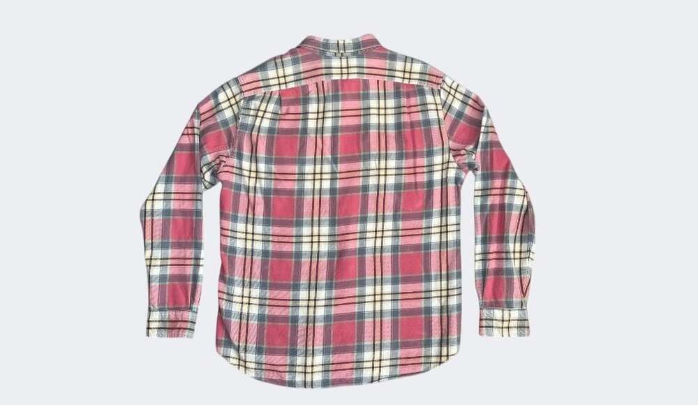 J.Crew Trade And Company Sporting Goods Men's Plaid Flannel Button Down Shirt Si View 2